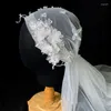 Brautschleier NZUK Hochzeitskappe Vintage handgemachte 3D-Applikationen Schleier für Braut Velos de Novia 2023 Voiles Mariage