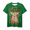 Men's T Shirts 6XL Plus Size Men's Clothing Christmas T-Shirts Short Sleeve 3D Santa Claus And Snowman Printing Cartoon Man Tops Tees