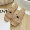 Designer Slipper Women Shoe Gold Label Leather Transparent Flat Bottom Slippers Fashion Summer Outdoor Casual Shoes