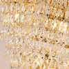 Żyrandole nowoczesne kryształowy żyrandol LED do salonu el hall hang lampa luksusowy wystrój schodów okrągłe połysk złoto