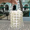 Bolsas de ombro Luxury Big Pearl Bucket Bag Women Chic Made Madeir