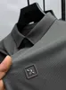 Herren Polos High-End-Luxus-Eisseide Langarm-POLO-Shirt Revers Herbstmode kleine Biene Stickerei Business T 230511