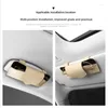 Interiörstillbehör Bilglasögon Cose Cowhide Auto Sun Visor Holder Solglasögon Clip Card Ticket Universal Multi-Function