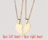 Pendentif Colliers 5 paires En Acier Inoxydable Coeur Puzzle Blanc Pour Graver En Métal Couple Collier Plaque Miroir Poli En Gros