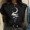 ブラジャーニューカートゥーン宇宙飛行士プリント女性Tシャツカジュアルラウンドネックトップスゆるいハラジュク半袖Tシャツ韓国スタイルブラックカレスP230512