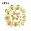 Decorative Flowers 24 Pieces Wedding Party Artificial Leaves Home Living Room Bedroom Christmas Simulation Leaf Holiday Festival Decor