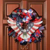 Decoratieve Bloemen Kransen Kerst MC Eagle krans Home decor Deur hangende Amerikaanse vlag krans hanger Onafhankelijkheidsdag T230515