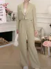 Damen Zweiteilige Hosen Lnsozkdg Herbst Frauen Büro Business Anzug Mode Elegant Blazer Hosenanzug Casual Vintage Jacken Hosen Set