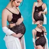 Robes de maternité Po allaitement femme enceinte pyjamas épissure body dentelle Lingerie sous-vêtements été grossesse robe de tir