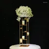 Party Decoration 3pcs)Gold Metal Iron Flower Stand Candle Holder For Wedding Table Candelabra Centerpieces Yudao1584