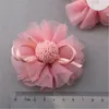 Clipes de cabelo da moda 20pcs 5pcs redondo bolas de chiffon decoradas com tecido de seda flores de jóias de garotas artesanais