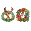 Decorações de Natal Wrinalh Wreath 5D Diamond Diy Garland Ornamentos pendurados na parede da porta da frente alegre para o ano