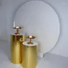 Party Decoration 5st/Set) Gold Metal Metal Mirror Plinth Bar Table Palls for Outdoor Wedding Yudao1042