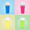 ECO friendly Plastic Ice Cream Squeeze Cup with Lid Food Grade Silicone Frozen Slushy Maker DIY Smoothie Cup Pinch Z11