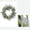 Decorative Flowers Flocked Lambs Ear Wreath Year Round Everyday Foliage On Grapevine With Greenery Leaves For Front Door