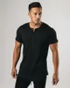 Men's T-Shirts Plain Fashion clothing fitness t shirt men extend long tshirt summer gym short sleeve t-shirt cotton bodybuilding Slim tops tee 230511