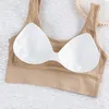 BRAS SUMMER KVINNOR KOMANDLIG Sömlös stor U Sport BH för kopp som kör Yoga Gym Crop Top Women Push Up Sport Bh Top New P230512