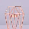 Ljushållare Rose Gold Geometric Iron Art Modern enkel kreativ design Candelabra gåvor Kaarsenhouder Juldekor EC50ll