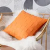 Pillow Home Decoration Faux Leather Cover Green Orange Brown Black 45x45cm Woven For Couch Sofa Chair Living Room