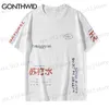 T-shirts voor heren Gonthwid Soda Water gescheurd gedrukt T Shirts Streetwear 2023 Hip Hop Chinees Karakter Casual Korte Mouw Tops Tees Men T-shirts T230512