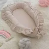 Bassinets Cradles عش قابلية للنوم من أجل سرير الأطفال مع سرير وسادة سفر Playpen Cot Infant Toddler Cradle Mantress Gift 230512