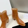 Camel CONDE JODHPUR cuir de veau bout rond bottillons à talon bloc boucle épaisse botte embellie semelle extérieure en cuir bottines designer de luxe femmes chaussures d'usine