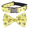 Dog Collars Leashes bee dog collar dog bowtie and leash set for pet dog cat free laser name with telphone number 230512