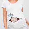Moderskapstoppar tees tryckt kort ärm moderskapsklänning rolig baby sommar kort ärm t -shirt svart 230512