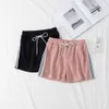 2023 Summer New Coreano Side Casual Loose Fit Sport Pantaloncini larghi Studentessa Pantaloni a gamba larga Lace Up Hot