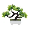 Kwiaty dekoracyjne sztuczne rośliny doniczkowe plastikowe małe zielone drzewo trawa bonsai fałszywa garnek ornament pokój domowych dekretop dekoracje ogrodowe