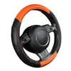 Couvre Volant Couverture De Voiture Universelle Sport Style Antidérapant Orange Couleur Pu Cuir Accessoires Intérieurs