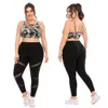 Taglie forti da donna Tute sportive Tute sportive Completi sportivi Taglie grandi grandi Tute da yoga da corsa per pantaloni lunghi da donna reggiseno 230511