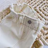 Dżinsy 1-4 lata spodnie dla dzieci Kieszonkowe dżinsowe spodnie dziecięce ubrania maluchowe wiosna jesień koreańskie dna dżinsy o wysokiej talii 230512