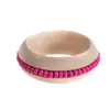 Bracelet perles en bois colorées avec bracelets en bois naturel pour femmes Bracelets accessoires de bijoux de mode ethnique