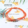 Charm Bracelets New Arrival Colorf Wax Thread Woven Mtilayer Friendship Ccb Beads For Women Simple Holiday Summer Drop Delive Dhgarden Dhjzd