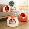 Łóżka dla kota zabawne domy dla psa z gęstą poduszką ciepłą szczenię