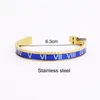 Chain High Quality Jewelry Bracelet 316L Stainless Steel Colorful Roman Numberal Cuff Bangle Men Gift 230511