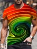 RUKAS Universeel T-shirt Grafische print Spiraalhals Lage halslijn Groen Lichtgroen Regenboog 3D-printen Casual Korte mouw Bedrukken Kleding/Zomer