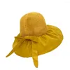 Chapéus largos e elegantes Chapéu de praia Pesca compacente Pescador Large Bowknot Women Summer UV Proteção de Baice de pesca Proteção solar