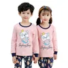 Pyjamas Printemps-Automne homewear bébés filles pur coton mignon animal rose pyjama coloré 2-13T enfants vêtements de nuit enfants chemise de fond 230511