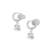 Hoop Earrings Design Versatile Chinese Jade Fu Ruyu 925 Sterling Silver Female