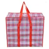 Bolsas de compras de gran capacidad, bolsa de embalaje móvil, equipaje tejido para poner edredón, almacenamiento de ropa, portátil, a rayas, gruesas, de viaje