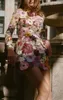 Bordado floral elegante de luxo feminino mini vestido meia gola alta vestidos manga longa 2023 primavera festa à noite senhora vestido