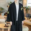 Vêtements ethniques Kimono Cardigan hommes Haori karaté samouraï Costume japonais traditionnel coton lin mâle Yukata robe