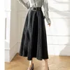 Skirts DFRCAEG Women Denim Skirt Long 2023 Summer Blue Black High Waist A Line Casual Jean With Belt Jupe Longue Faldas Largas