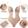 Brau de barriga de cintura BRA INVISÍVEL Sexy Cortysuit Corset Backless Deep V pescoço U PRIMEIR