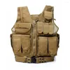 قمم دبابات الرجال التدريب العسكري في الهواء الطلق CS Multi-Pocket Tactical Molle Vest Combat Armor Mens Hunting Paintball Security