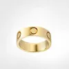 Anillos de banda Anillo de amor Joyas de lujo Oro para mujeres Aleación de acero de titanio Proceso chapado en oro Accesorios de moda Nunca se desvanecen No son alérgicos