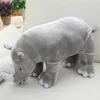 豪華な人形406080cm Rhinoceros Jungelskog Plush Toys Stifted Animal Skogシミュレーション豪華なRhinoceros Dollsギフト子供PO Props 230511