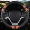 Steering Wheel Covers 3D Car Cover Fit For 37- 38 CM 14.5"-15" M Size Anti-skid Leather Inner Ring Braid On Steering-Wheel Styling